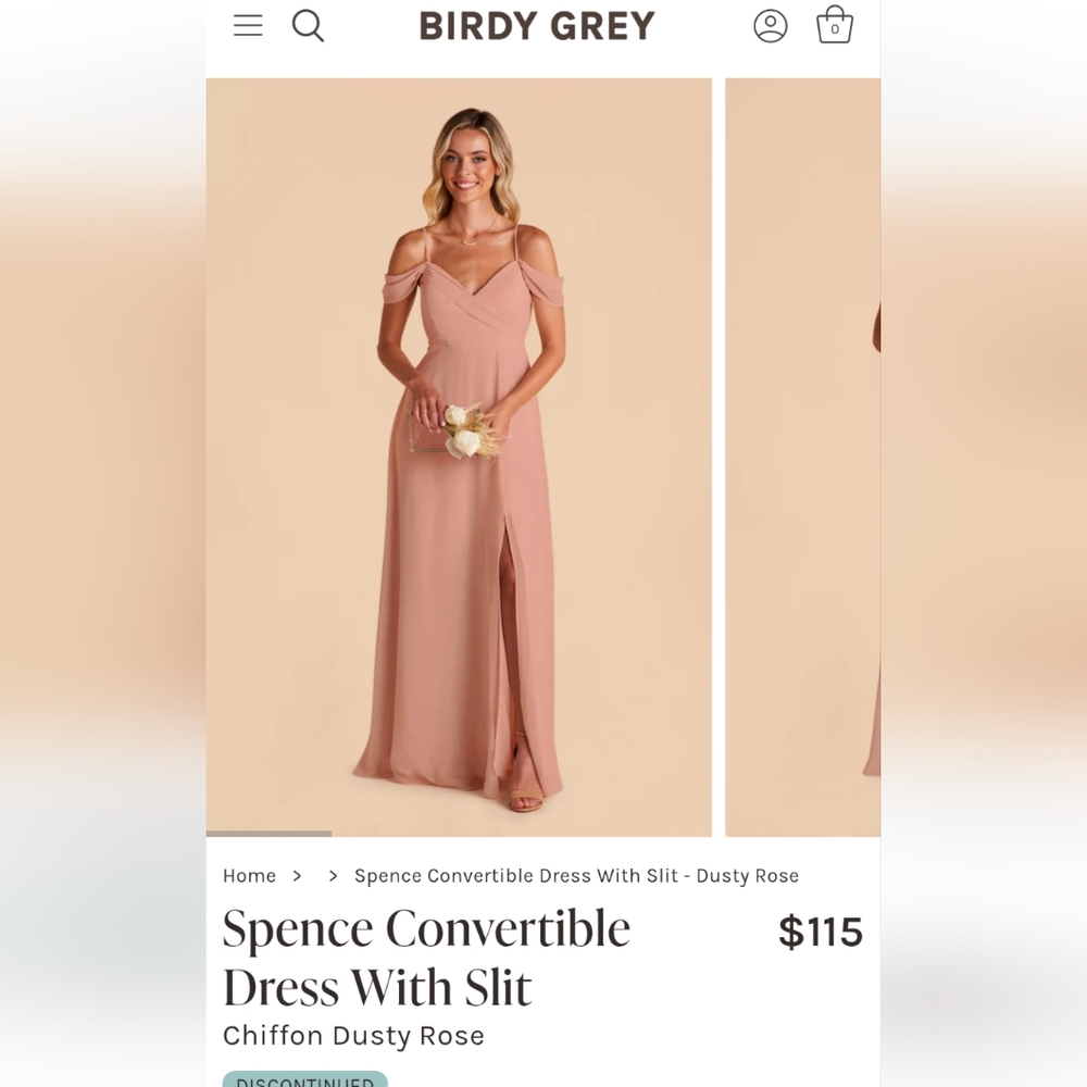 Birdy Grey Spence Convertible Dress With Slit- Dusty Rose